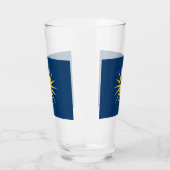 Verre Patriotic glass cup with flag of Macedonia, Greece (Gauche)