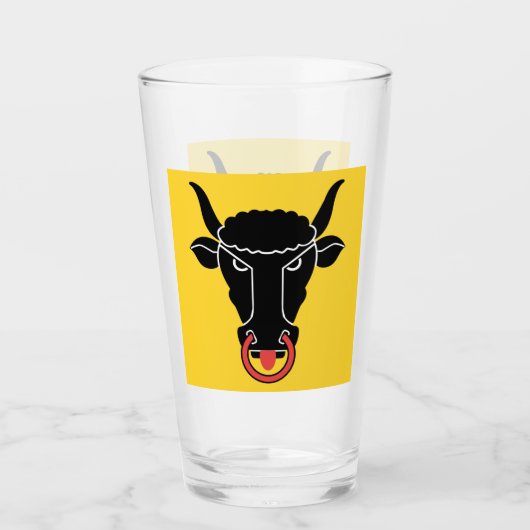 Verre Patriotic glass cup with flag of Uri, Switzerland (Devant)