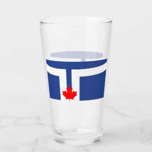 Verre patriotique avec drapeau de Toronto, Canada