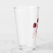 Verre Pavot rouge fouetté sauvage avec écriture de tige (Droite)