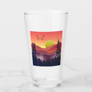 Verre Paysage des monts Crimson