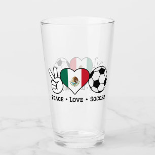 Verre Peace Love de soccer