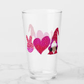 Verre Peace Love Gnome | Sublimation de la Saint Valenti (Devant)