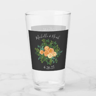 Verre Peach Dark Grey Mariage Rose Floral
