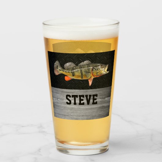 Verre Peacock Basse Pêche Bière Pêcheur Pêcheur pêcheurs (Devant (rempli))