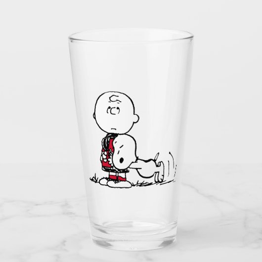 Verre PEANUTS | Motif rouge et noir (Devant)