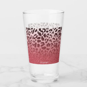 Verre Peau léopard de Parties scintillant rose