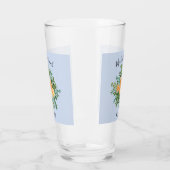 Verre Pêcher bleu clair Mariage Roses Floral (Gauche)