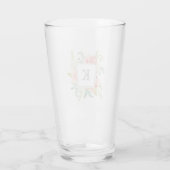 Verre Pêcher l'aquarelle florale avec votre monogramme (Dos)