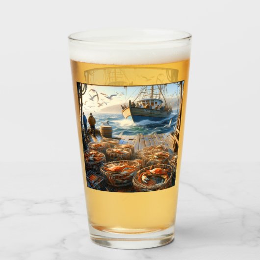 Verre Pêcheurs à la Twilight ramassant des crabes (Dos (rempli))