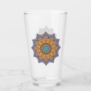 Verre Peinture à la main Mandala Horloge Face 1