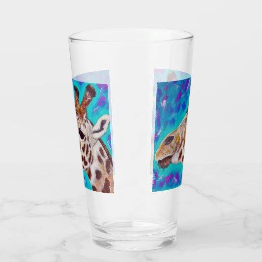 Verre Peinture de girafe colorée (Droite)