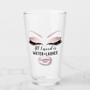Verre Peinture de maquillage d'eau potable Lèvres roses