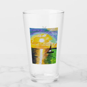 Verre Peintures DG Coucher de soleil Voile