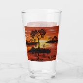 Verre Peintures DG Reflet du coucher de soleil (Dos)