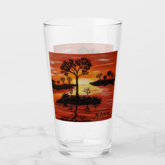 Verre Peintures DG Reflet du coucher de soleil (Devant)