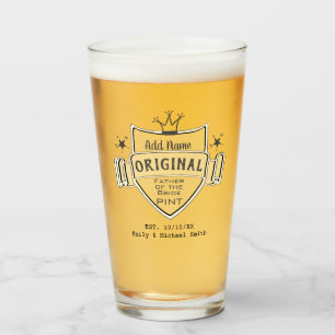 Verre PÈRE BRIDE - Groomsmen personnalisé PINT GLASS