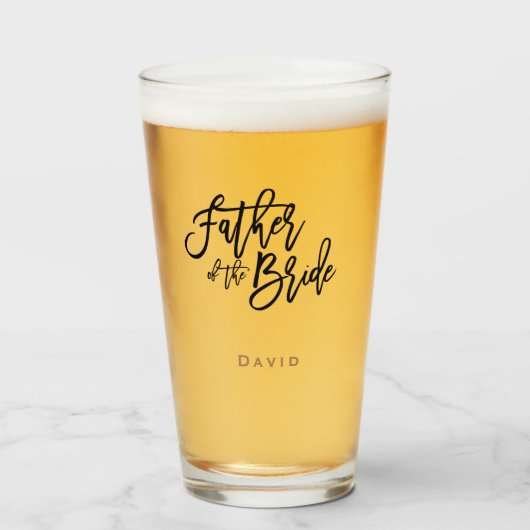 Verre Père de la mariée typographie de script/nom/cadeau (Devant (rempli))