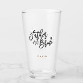 Verre Père de la mariée typographie de script/nom/cadeau (Devant)