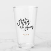 Verre Père de la typographie du script Groom/nom/cadeau (Devant)