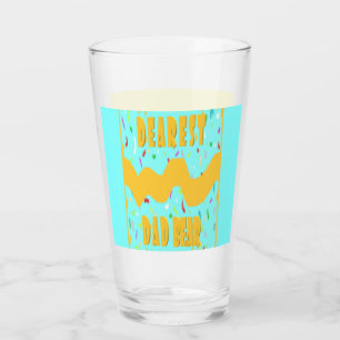 Verre Père le plus cher Ours fun design med bleu moutard