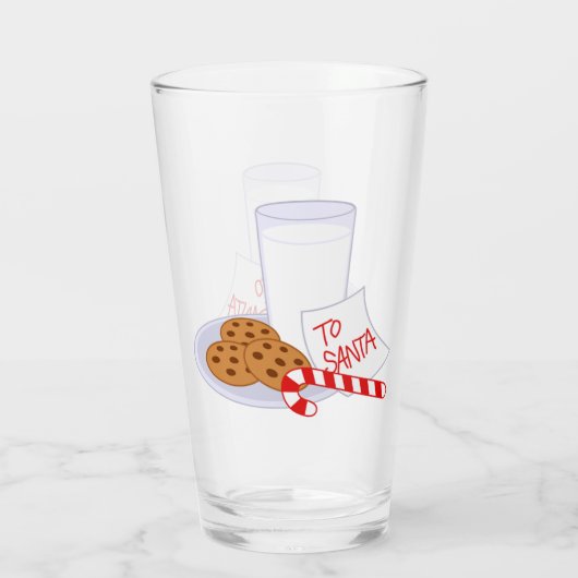 Verre Père Noël Lait, biscuits et bonbons (Dos)