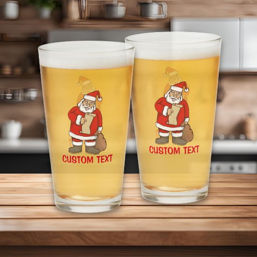 Verre Père Noël lisant