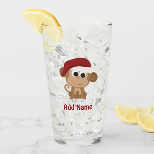 Verre Père Noël Monkey (Devant glace)