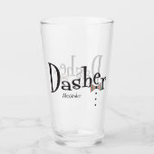 Verre Père Noël Reindeer Dasher Bow Cravate Noël (Devant)