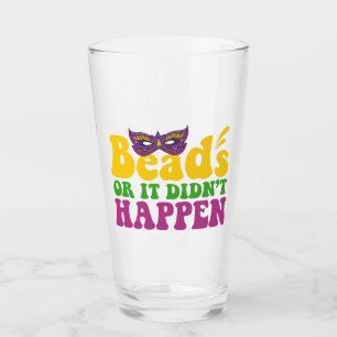 Verre Perles ou ça n'est pas arrivé drôle Mardi Gras Cad