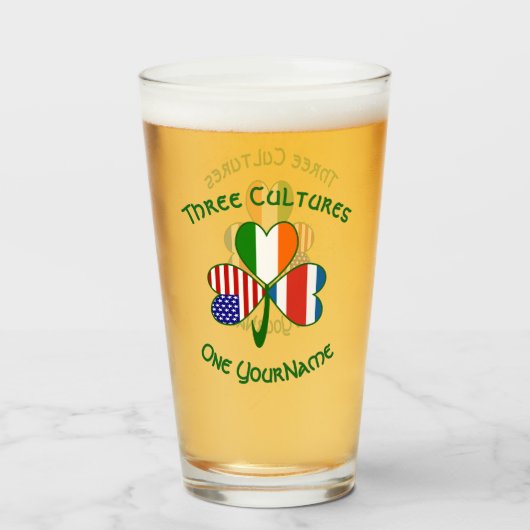 Verre Personalized Costa Rican Irish American Shamrock (Dos (rempli))