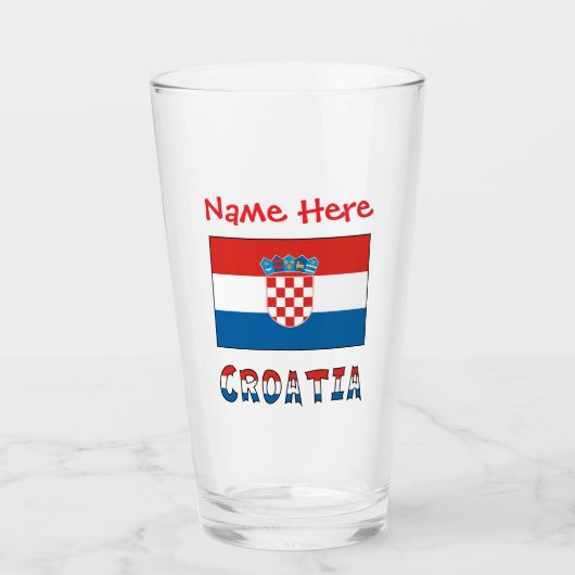 Verre Personalized Croatia Flag  (Devant)