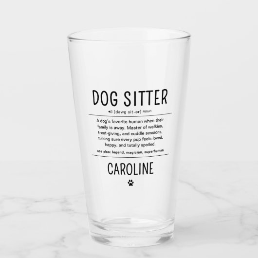 Verre Personalized Dog Sitter Pet Sitter Funny Gifts (Devant)