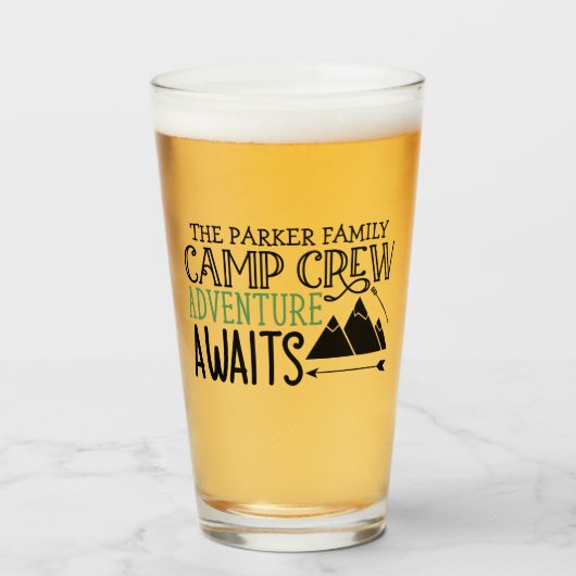 Verre PERSONALIZED NAME Cabin Camping Adventure (Devant (rempli))