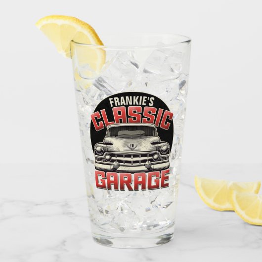 Verre PERSONALIZED NAME Classic Car Garage Custom Shop (Devant glace)