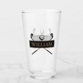 Verre Personalized Name Gold and Black Golf Clubs (Dos)