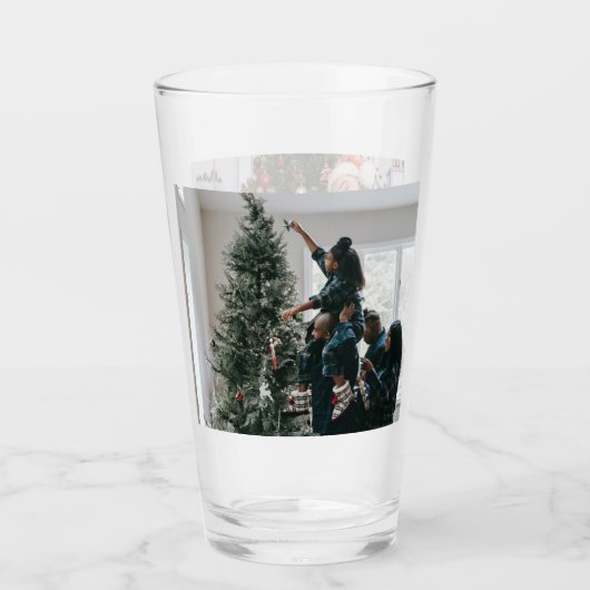 Verre Personalized Two Sided Family Christmas Photo  (Devant)