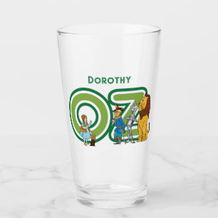 Verre Personnages vintage du Magicien d'Oz et lettres de