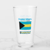 Verre Personnalisation bahaméenne du drapeau bleu (Dos)