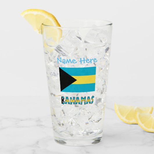 Verre Personnalisation bahaméenne du drapeau bleu (Devant glace)