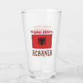 Verre Personnalisation rouge du drapeau albanais (Dos)