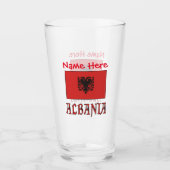 Verre Personnalisation rouge du drapeau albanais (Devant)
