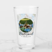 Verre Personnalisé 2 Photo Script élégant Bridesmaid Cad (Devant)