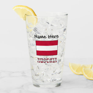 Verre personnalisé avec le drapeau autrichien et l