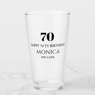 Verre personnalisé avec nom pour les 70 ans