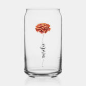 Verre personnalisé Fleur Naissance Œillet Prénom (Recto)