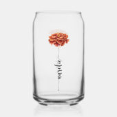 Verre personnalisé Fleur Naissance Œillet Prénom (Verso)