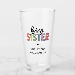 Verre Personnalisé Nom Big Sister Cute Personnalisé 
