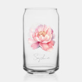Verre personnalisé Pivoine Aquarelle Rose (Recto)