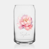 Verre personnalisé Pivoine Aquarelle Rose (Verso)